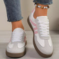 Striped Lace-Up Casual Sneakers - Desert Sunday