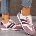 Striped Lace-Up Casual Sneakers - Desert Sunday