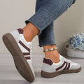 Striped Lace-Up Casual Sneakers - Desert Sunday