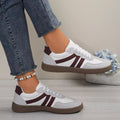 Striped Lace-Up Casual Sneakers - Desert Sunday