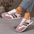 Striped Lace-Up Casual Sneakers - Desert Sunday