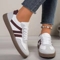 Striped Lace-Up Casual Sneakers - Desert Sunday