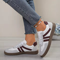 Striped Lace-Up Casual Sneakers - Desert Sunday