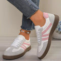 Striped Lace-Up Casual Sneakers - Desert Sunday