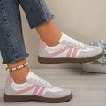 Striped Lace-Up Casual Sneakers - Desert Sunday