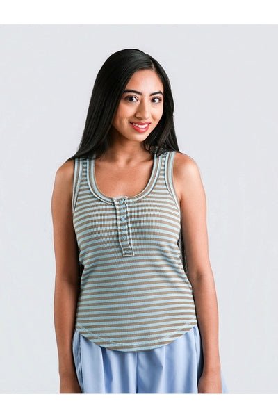 Summer Flirt Tank in Blue - Desert Sunday