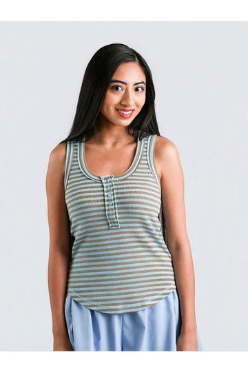 Summer Flirt Tank in Blue - Desert Sunday