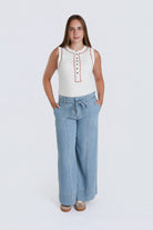 Sun-washed Wide-Leg Pants - Desert Sunday