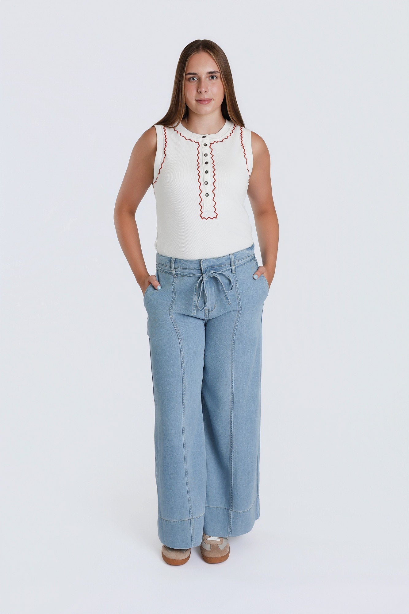 Sun-washed Wide-Leg Pants - Desert Sunday