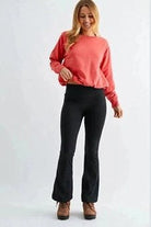 Sunset Drift Bubble Hem Pullover in Blush Red - Desert Sunday