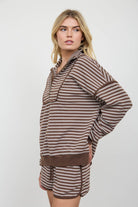 The Everyday Stripe Half-Zip Pullover - Desert Sunday