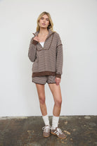 The Everyday Stripe Half-Zip Pullover - Desert Sunday