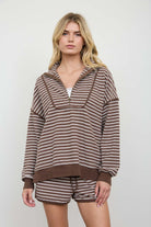 The Everyday Stripe Half-Zip Pullover - Desert Sunday