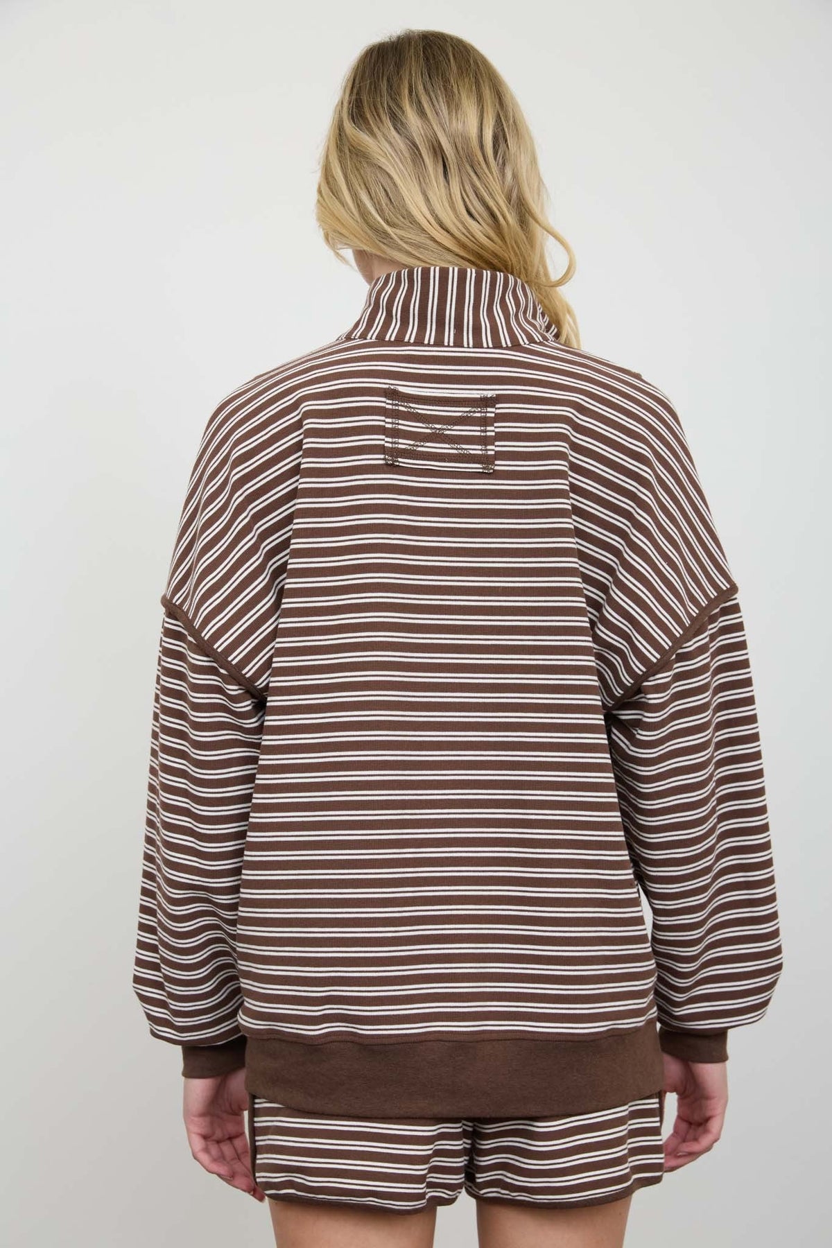 The Everyday Stripe Half-Zip Pullover - Desert Sunday