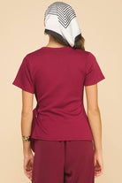 The Harper Side-Tie Top In Burgundy - Desert Sunday