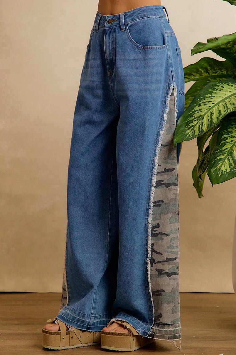 Trailblazer Camo Wide Leg Jeans - Desert Sunday