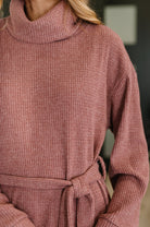 Travel Plush Knit Dress in Autumn Berry - Desert Sunday