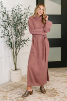 Travel Plush Knit Dress in Autumn Berry - Desert Sunday
