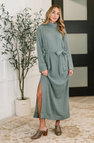 Travel Plush Knit Dress in Soft Teal - Desert Sunday