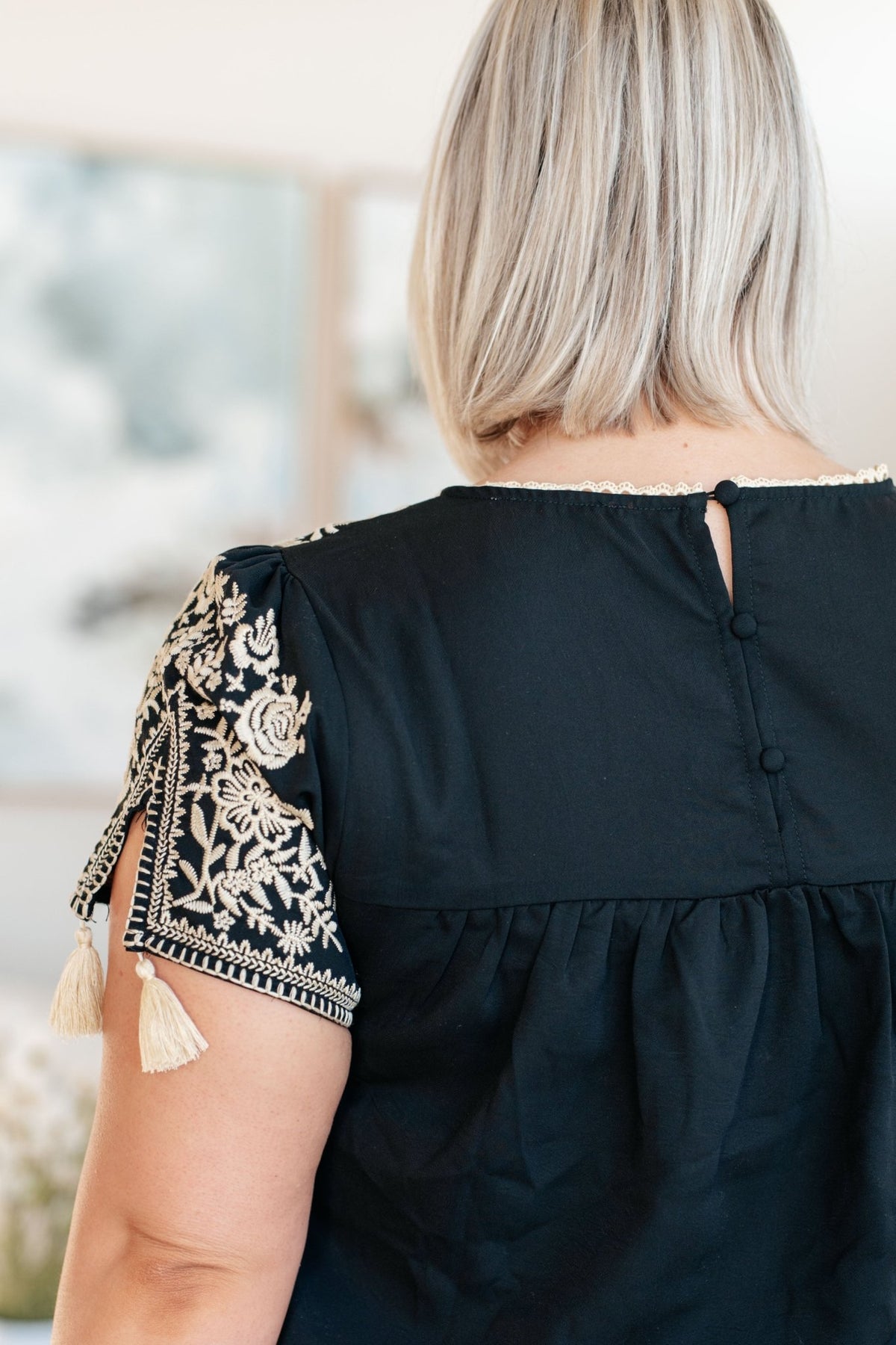 Try Again Embroidered Top - Desert Sunday