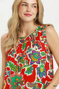 Umgee Abstract Print Sleeveless Shift Dress - Desert Sunday