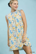 Umgee Floral Print Babydoll Dress - Desert Sunday