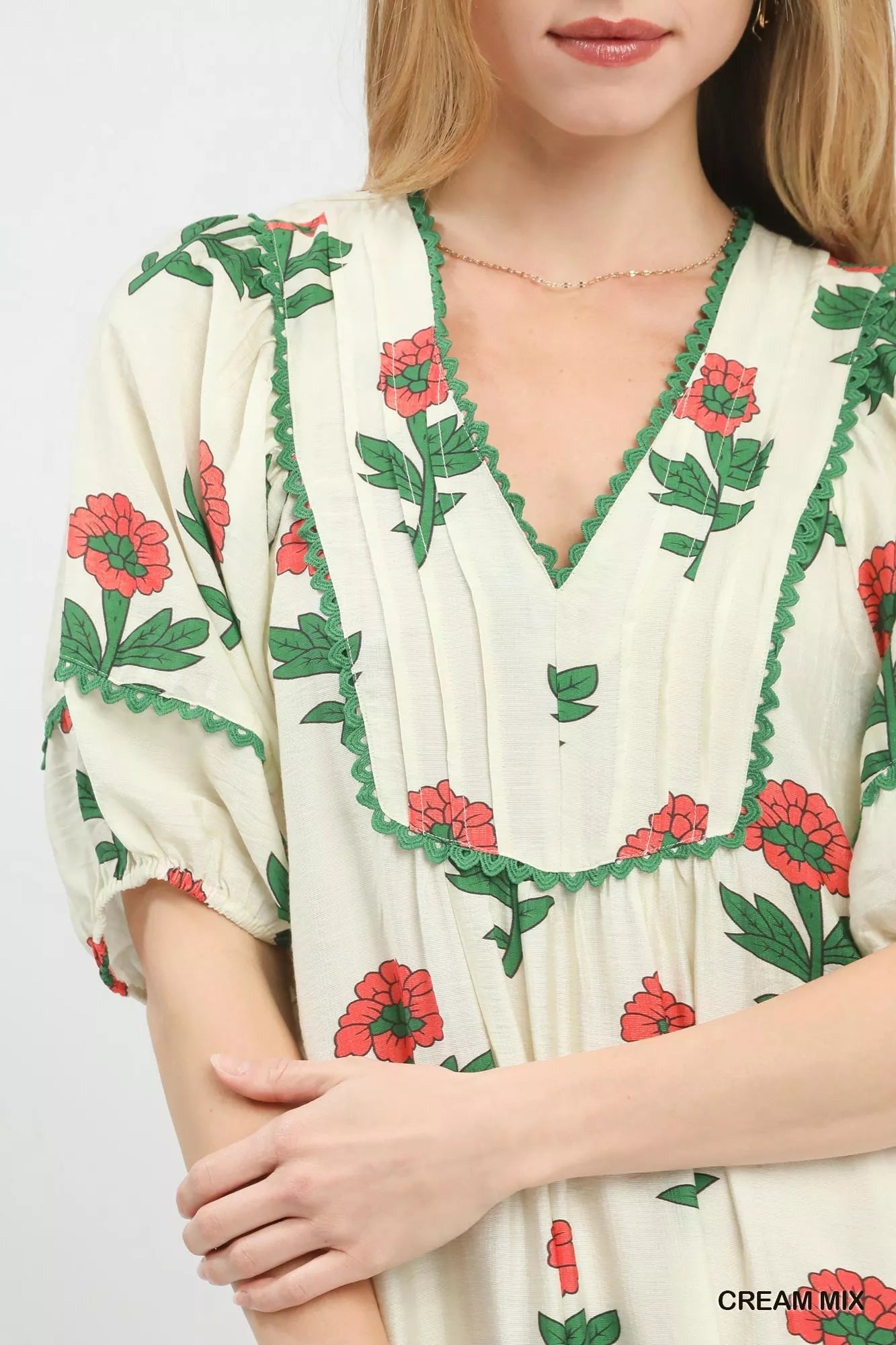 Umgee Floral Print Midi Dress - Desert Sunday