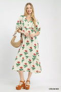 Umgee Floral Print Midi Dress - Desert Sunday
