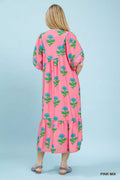 Umgee Floral Print Midi Dress - Desert Sunday