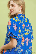 Umgee Floral Ruffle Hem Mini Dress - Desert Sunday