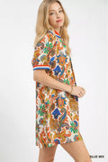 Umgee Jacquard Abstract Print Mini Dress - Desert Sunday