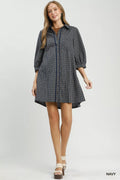 Umgee Plaid Button Down Oversized Shirt Dress - Desert Sunday