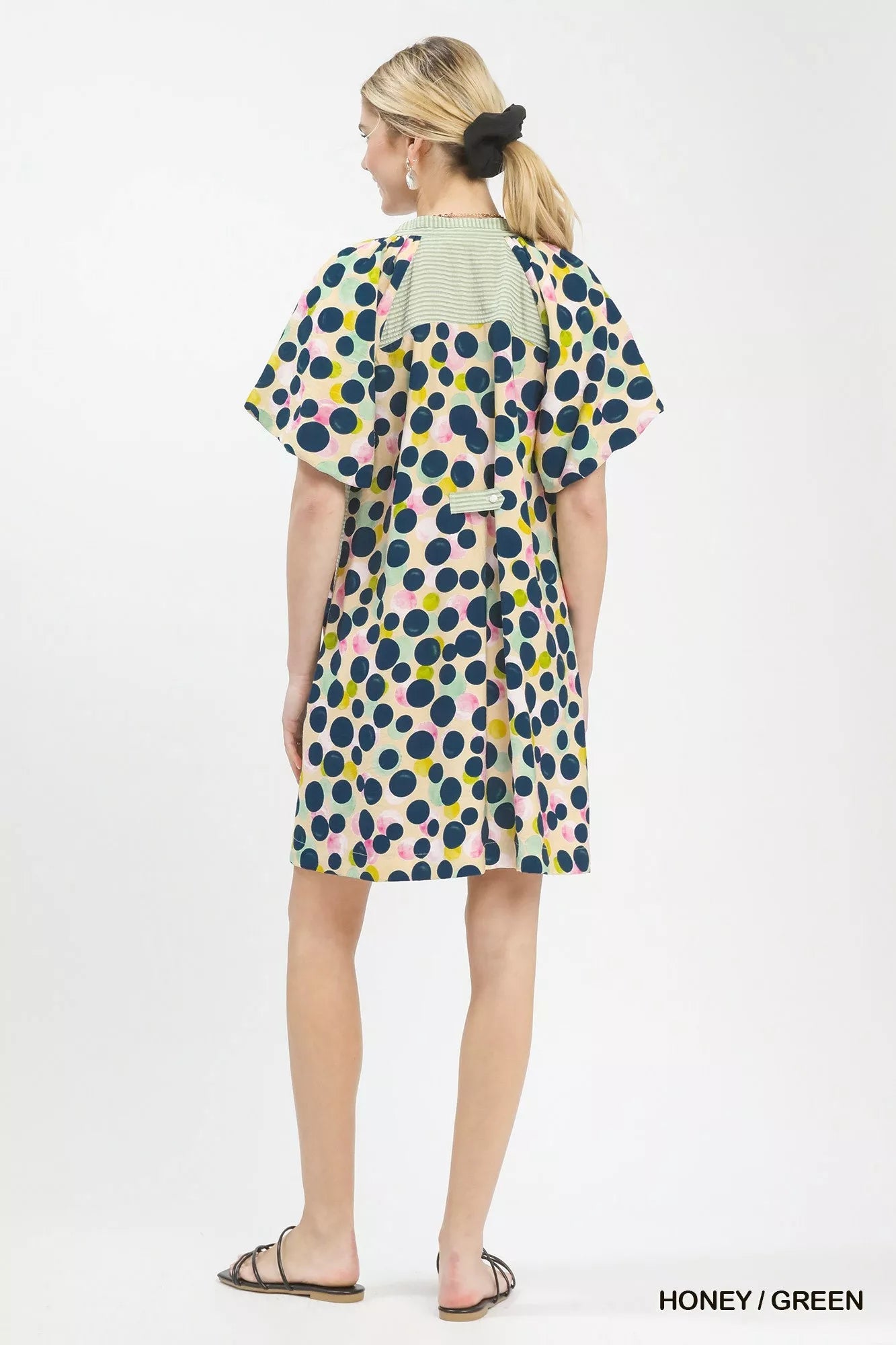 Umgee Polka Dot Print Tunic Dress - Desert Sunday