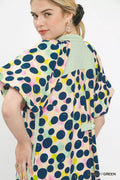 Umgee Polka Dot Print Tunic Dress - Desert Sunday