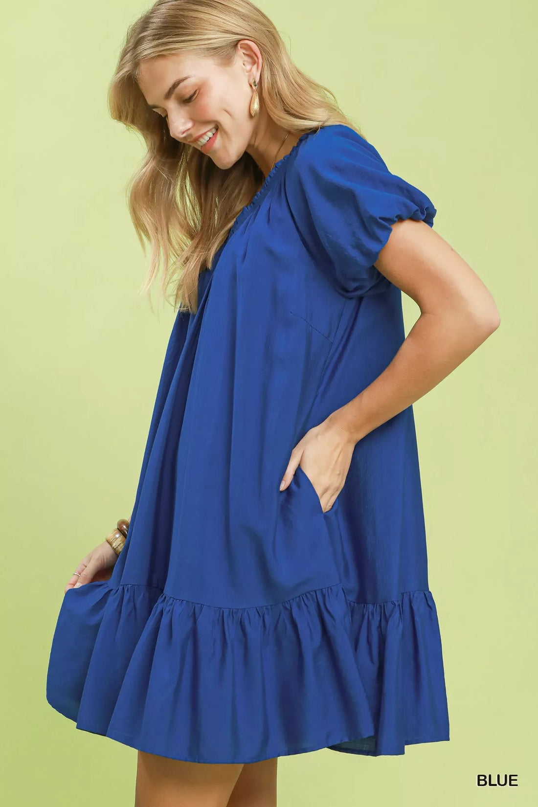 Umgee Ruffle Hem Shift Mini Dress - Desert Sunday