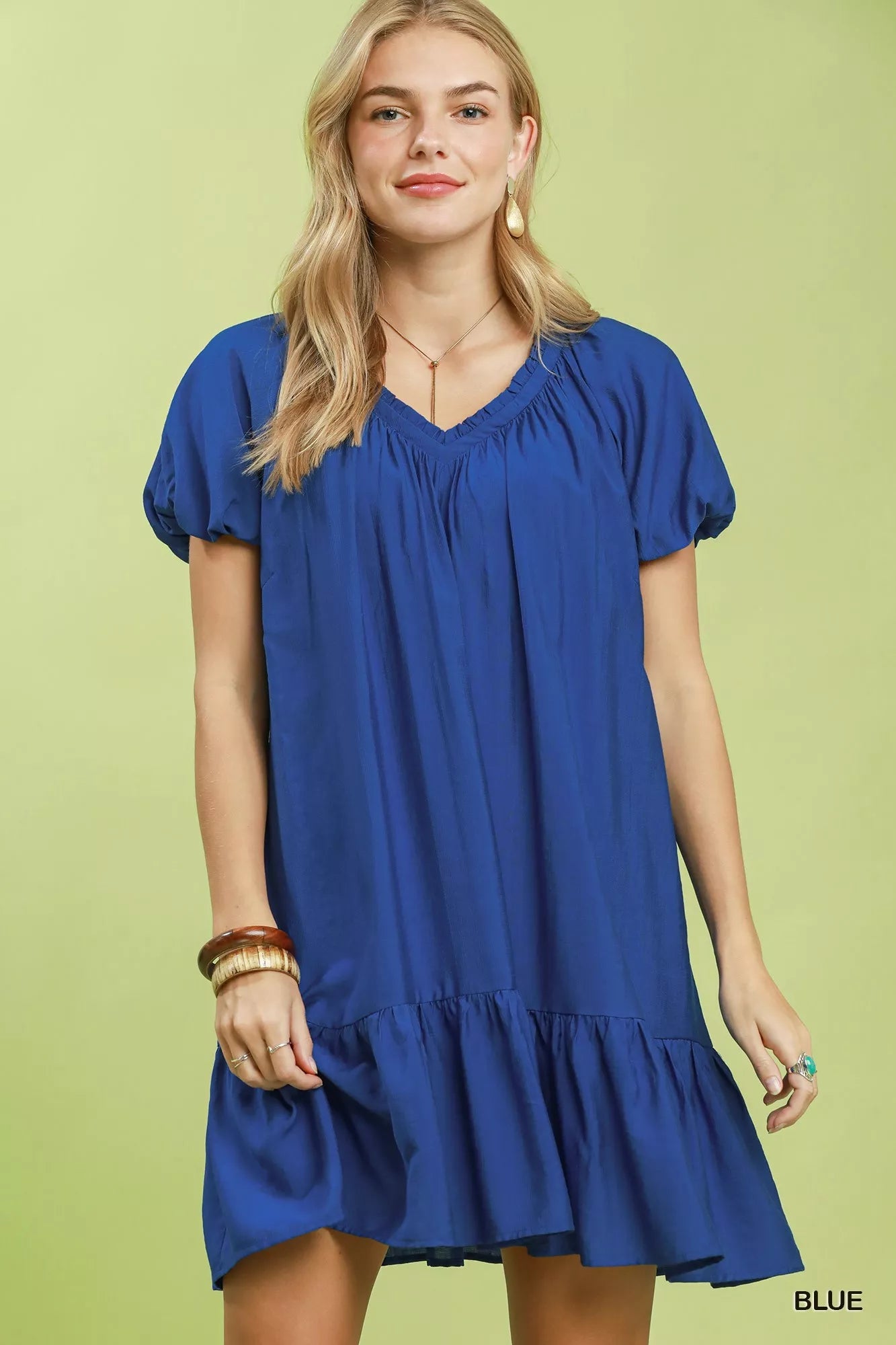 Umgee Ruffle Hem Shift Mini Dress - Desert Sunday
