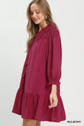 Umgee Smocked Ruffle Detail Tiered Mini Dress - Desert Sunday