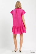 Umgee Textured Ruffle Hem Mini Dress - Desert Sunday