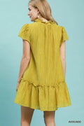 Umgee Textured Ruffle Hem Mini Dress - Desert Sunday