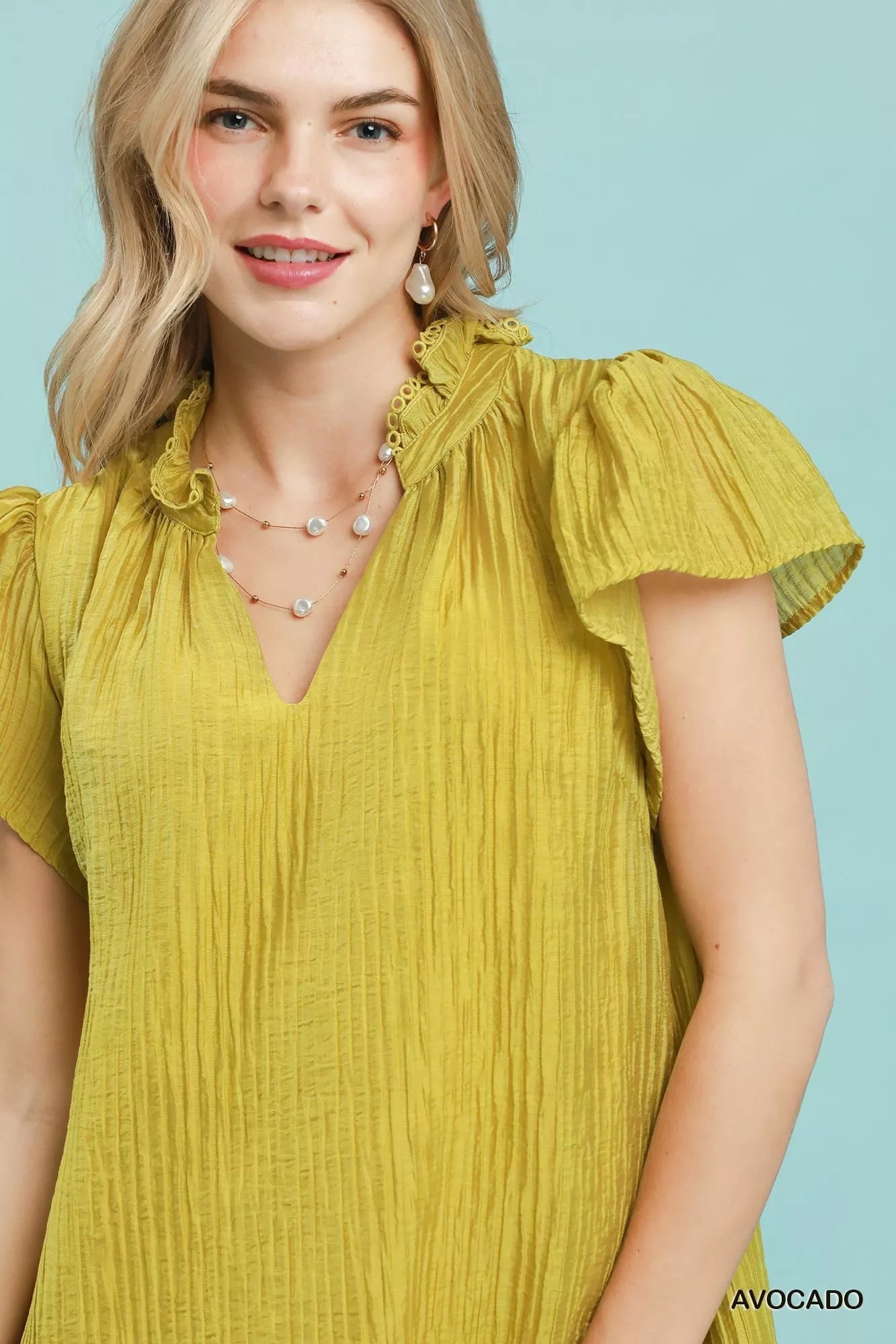 Umgee Textured Ruffle Hem Mini Dress - Desert Sunday