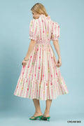 Umgee Vibrant Ruffle Smocked Midi Dress - Desert Sunday