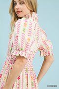 Umgee Vibrant Ruffle Smocked Midi Dress - Desert Sunday