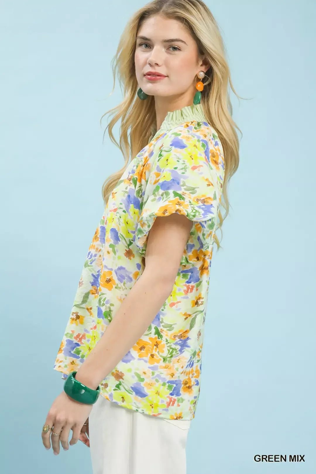 Umgee Watercolor Floral Top - Desert Sunday