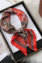 Vintage Paisley Silky Square Scarf - Desert Sunday