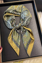 Vintage Paisley Silky Square Scarf - Desert Sunday