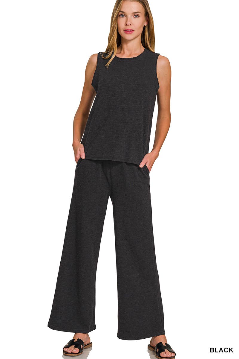Weekend Comfort Cotton Slub Set | Zenana - Desert Sunday
