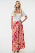 White Birch Full Size High Waisted Floral Woven Skirt - Desert Sunday