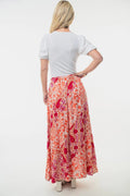 White Birch Full Size High Waisted Floral Woven Skirt - Desert Sunday