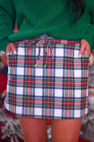 White Christmas Plaid Skort - Desert Sunday