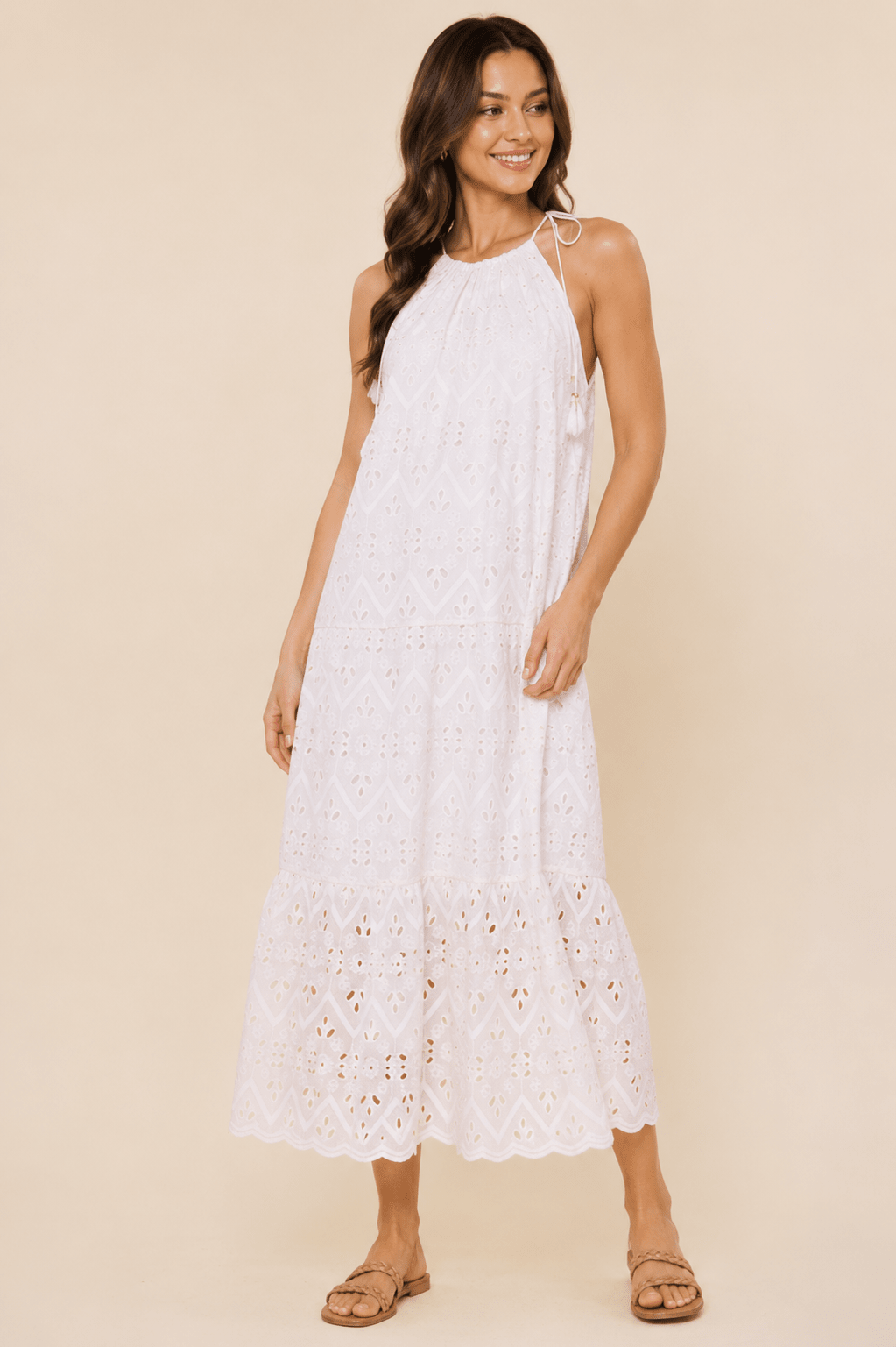 White Eyelet Maxi Dress - Desert Sunday